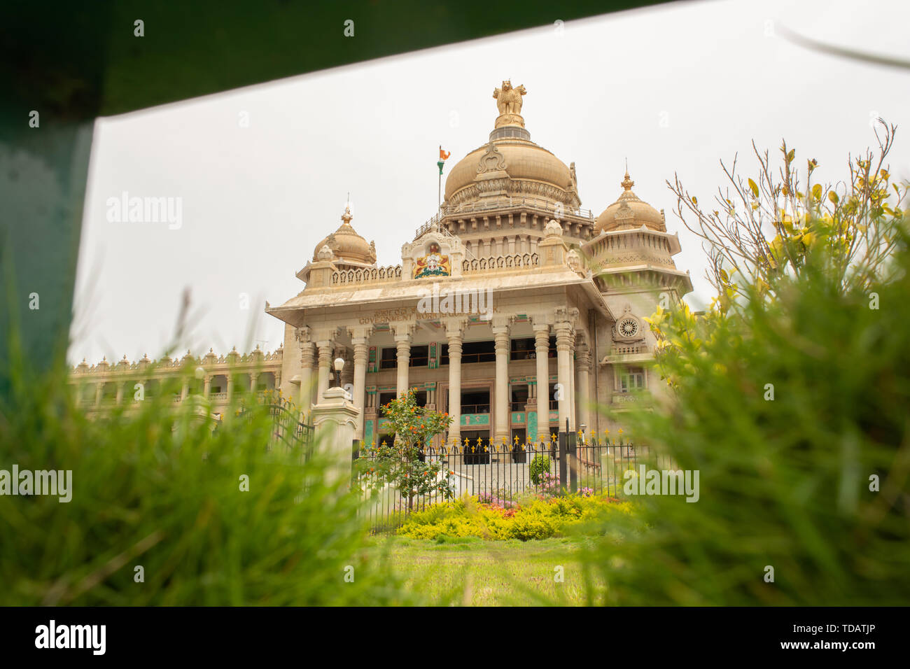 Vidhana Soudha is the seat of Karnataka's legislative assembly located in Bengaluru, India. Stock Photo
