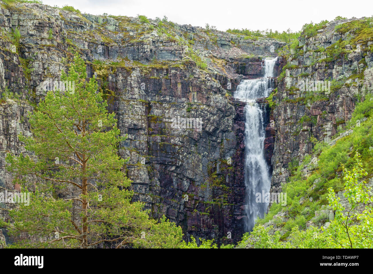 Picture of Waterfall falling into a canyon Stock Photo - Alamy