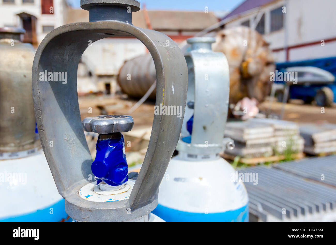 Sealed and refilled gas welding tanks, for cutting scrap metal with