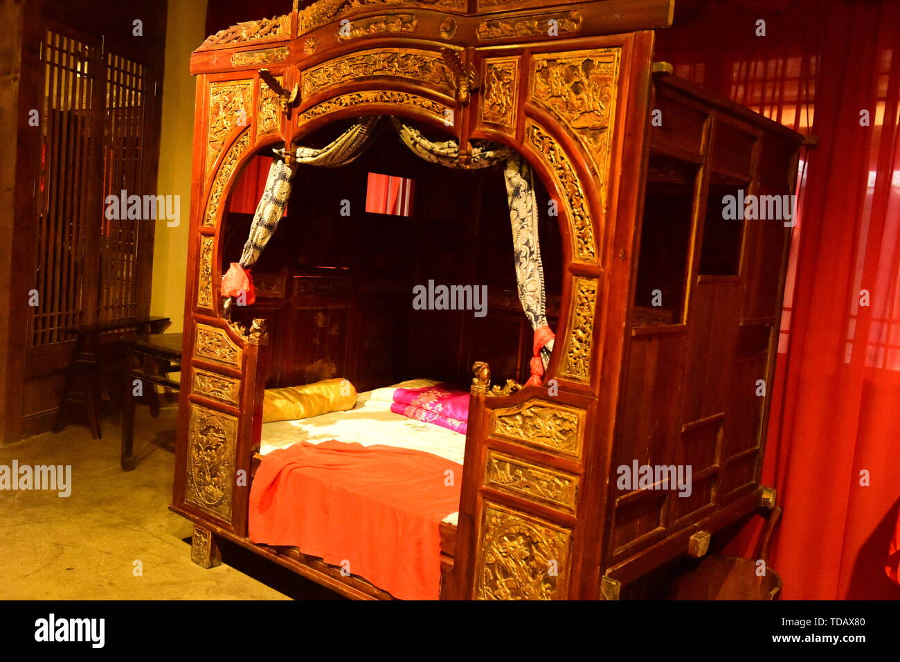 Ancient bed of Ming and Qing dynasties Stock Photo Alamy