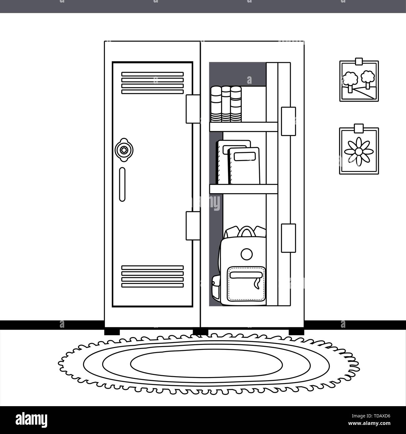 Locker design, School supply object education study lesson and class ...