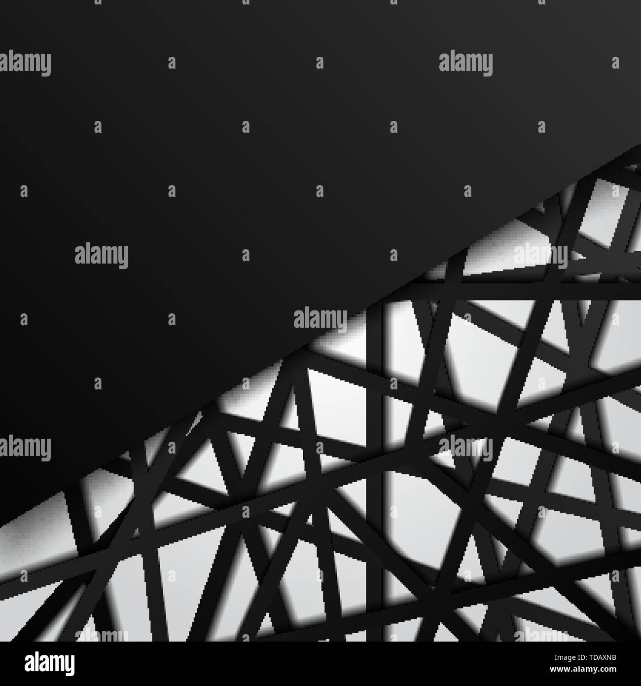 Abstract template black lines futuristic overlapping white background. Digital connection. Vector illustration Stock Vector