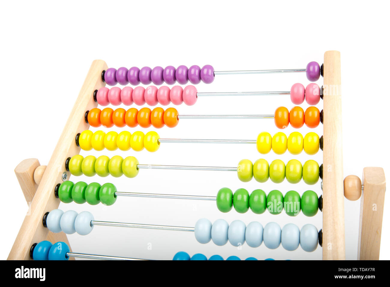 Abacus counting frame isolated on white Stock Photo Alamy