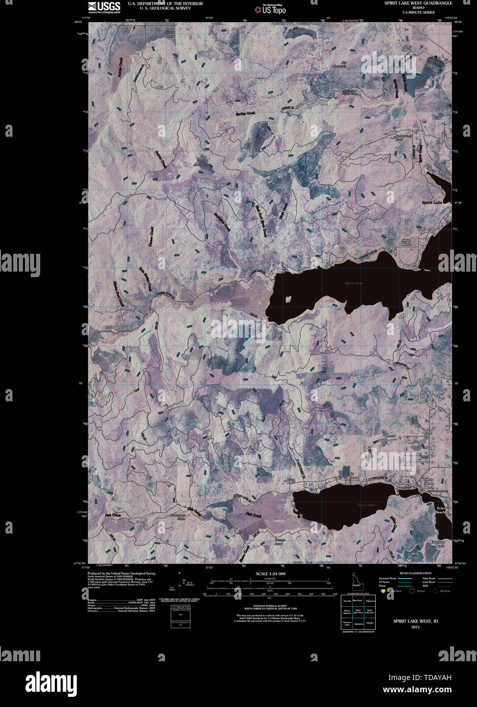 Spirit lake idaho map hires stock photography and images Alamy