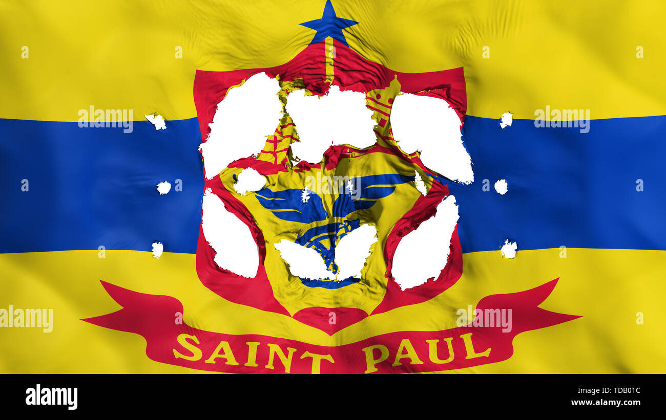 Holes in Saint Paul capital city flag Stock Photo Alamy
