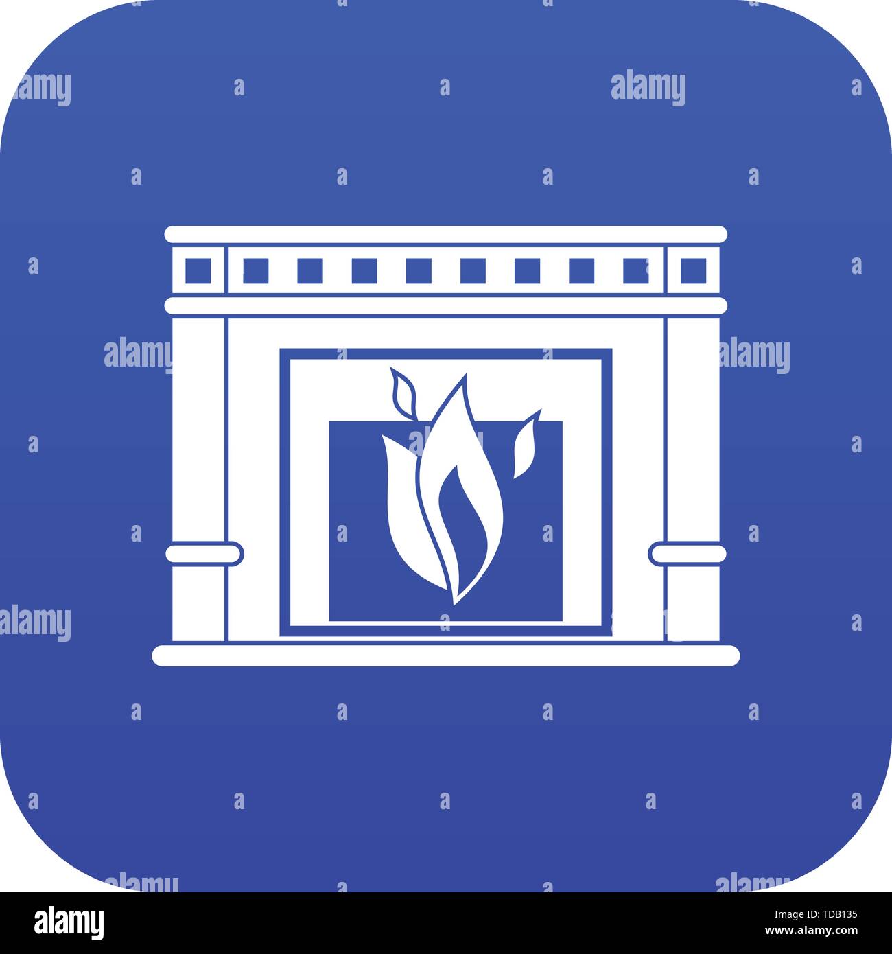 Electric fireplace icon digital blue Stock Vector