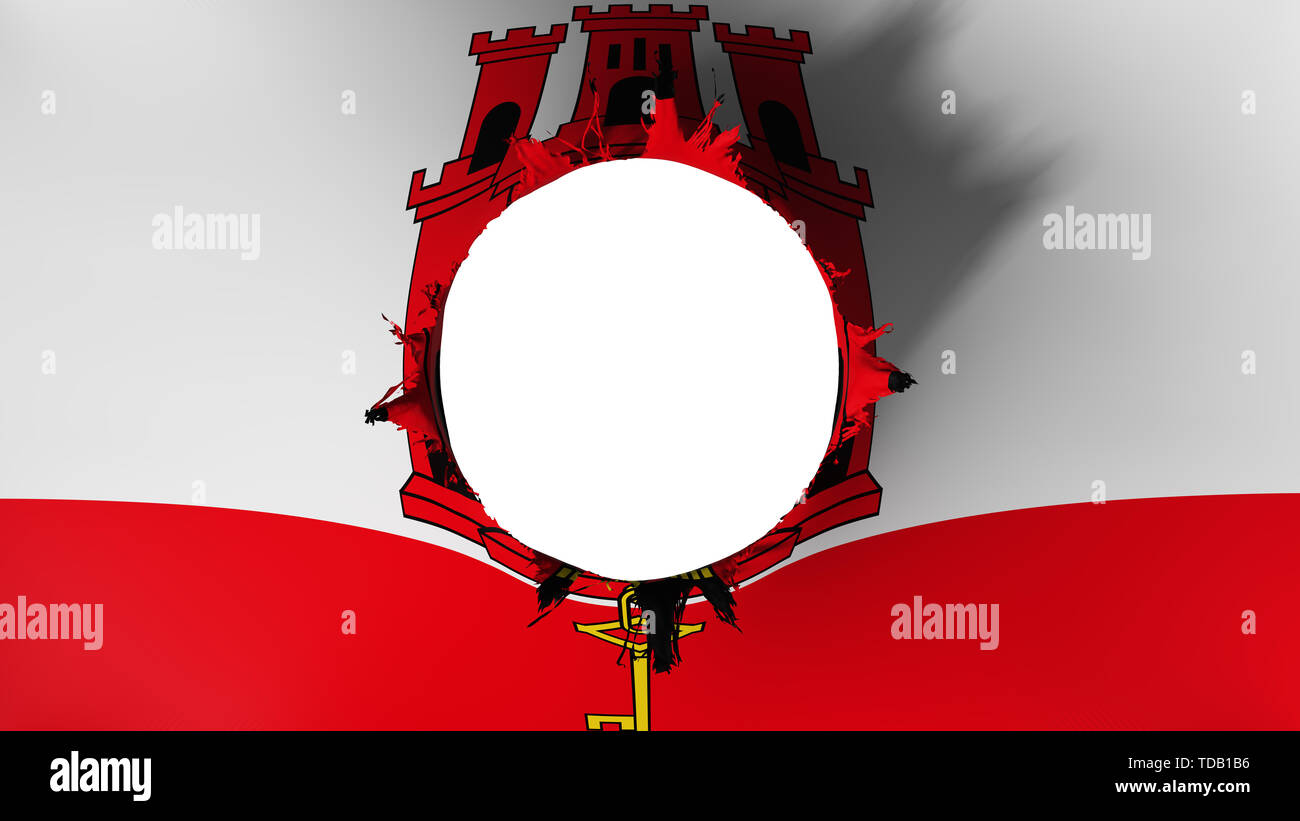Gibraltar flag ripped apart Stock Photo - Alamy