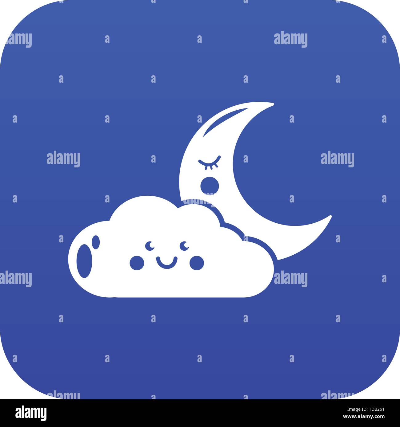 Moon and cloud icon blue vector Stock Vector Image & Art - Alamy