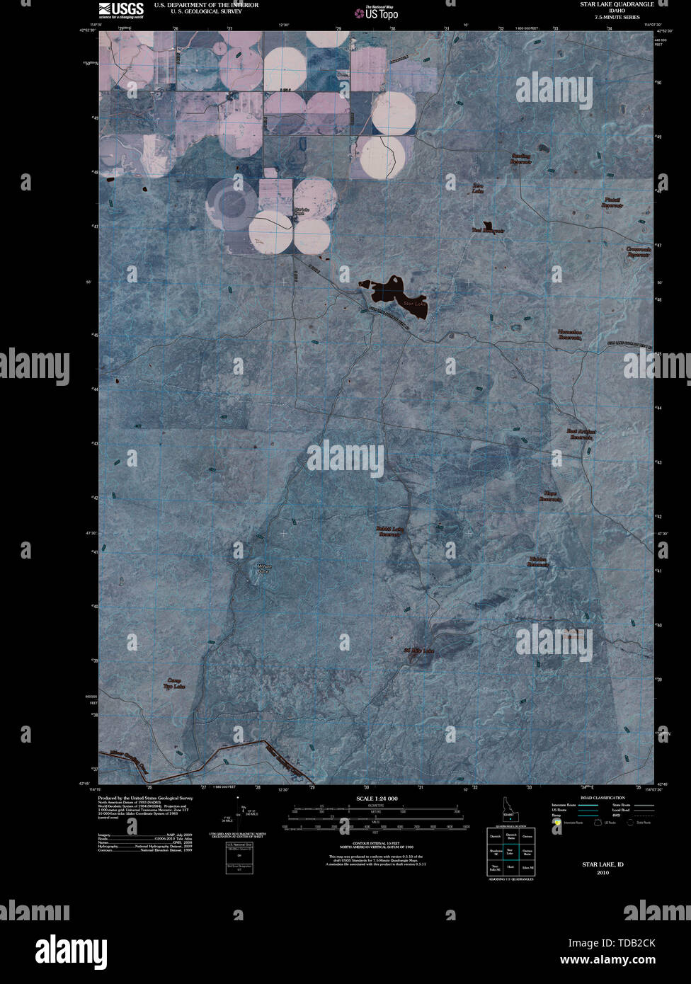 USGS TOPO Map Idaho ID Star Lake - Usgs Topo Map Idaho Id Star Lake 20101115 Tm Inverted Restoration TDB2CK 