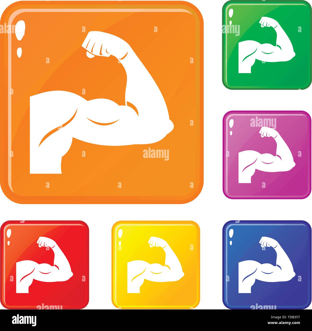 Biceps icons set vector color Stock Vector