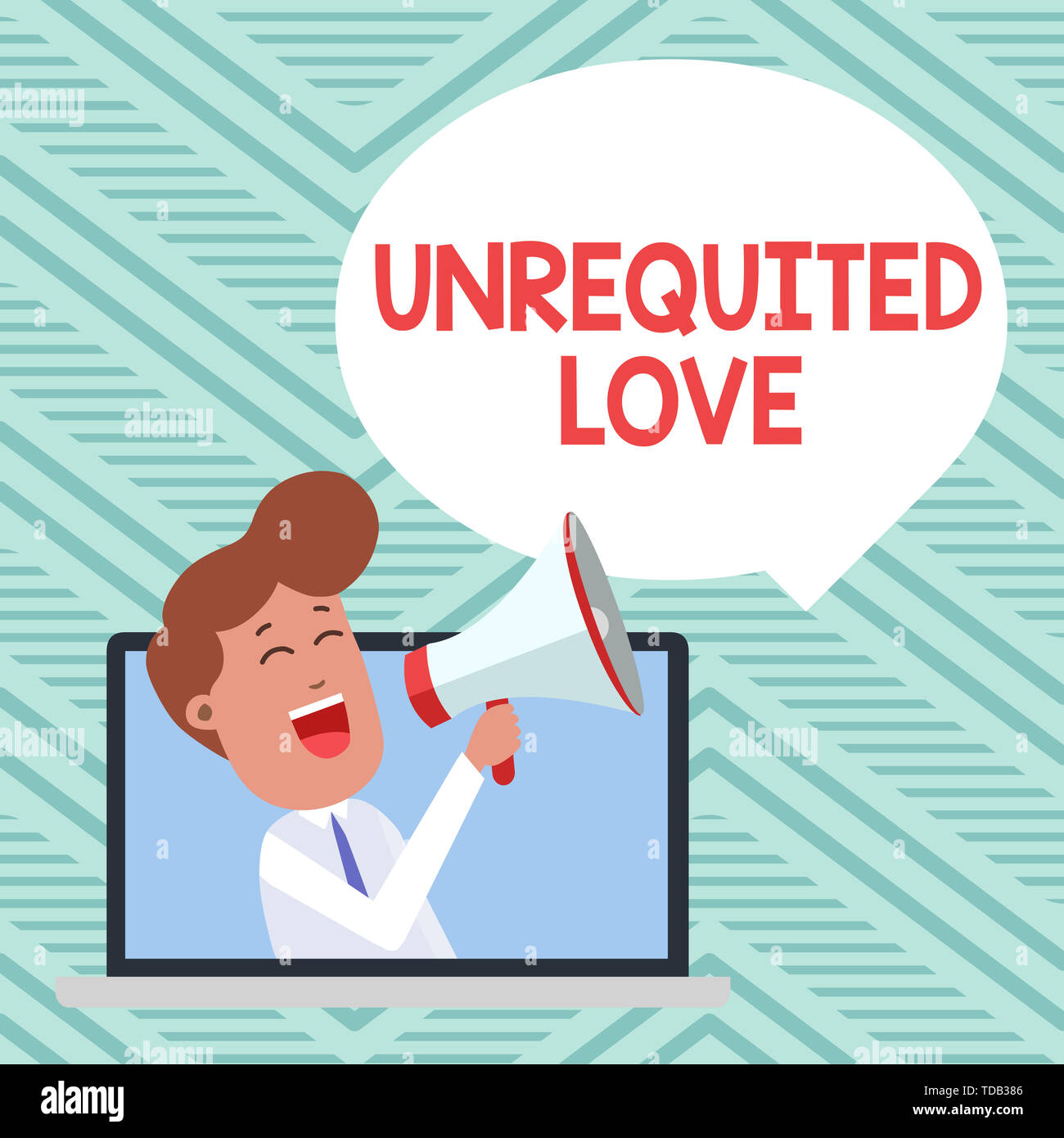 Conceptual Hand Writing Showing Unrequited Love Concept Meaning Not Openly Reciprocated Or Understood As Such By Beloved Man Speaking Through Laptop Stock Photo Alamy