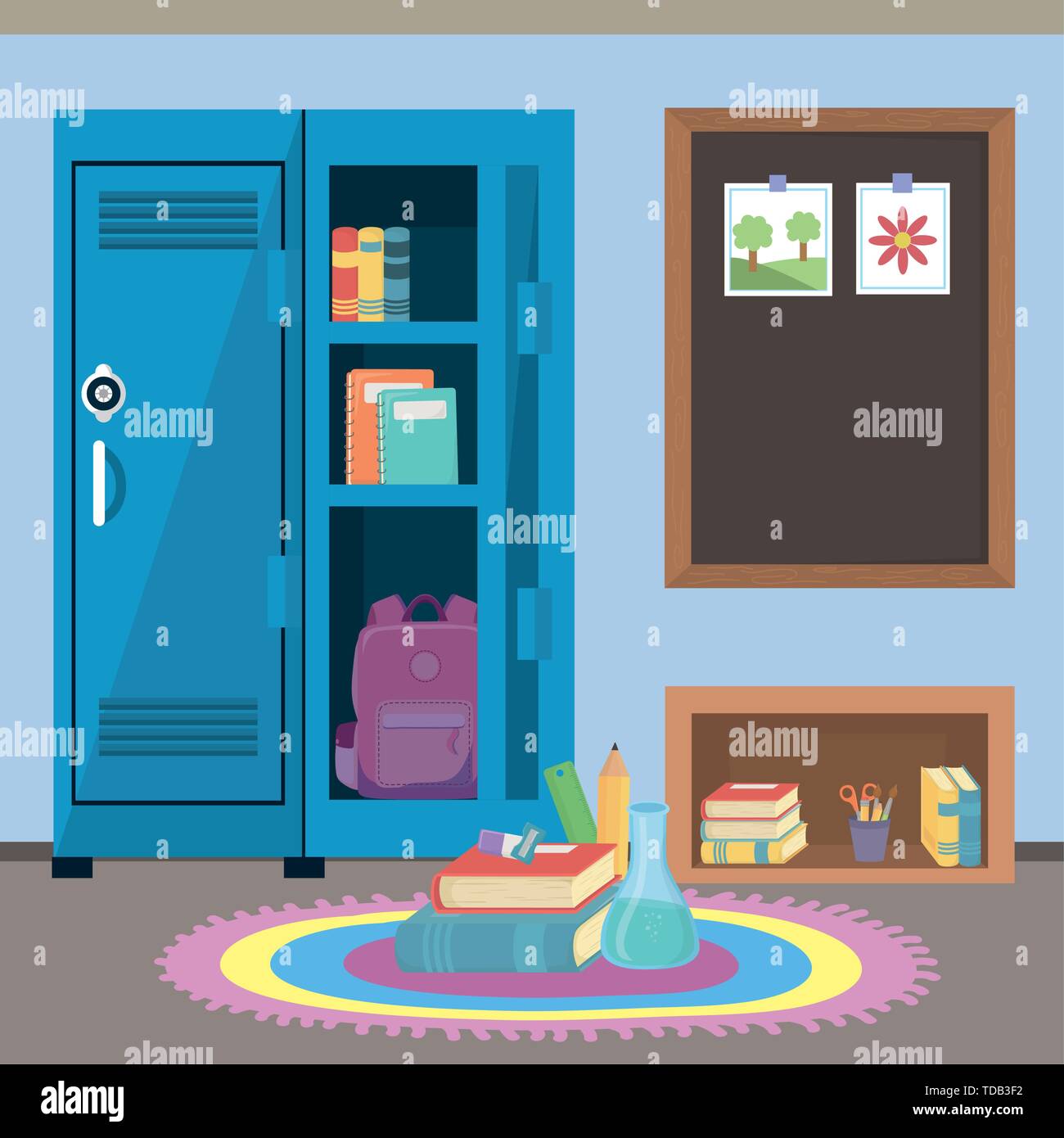 Locker design, School supply object education study lesson and class ...