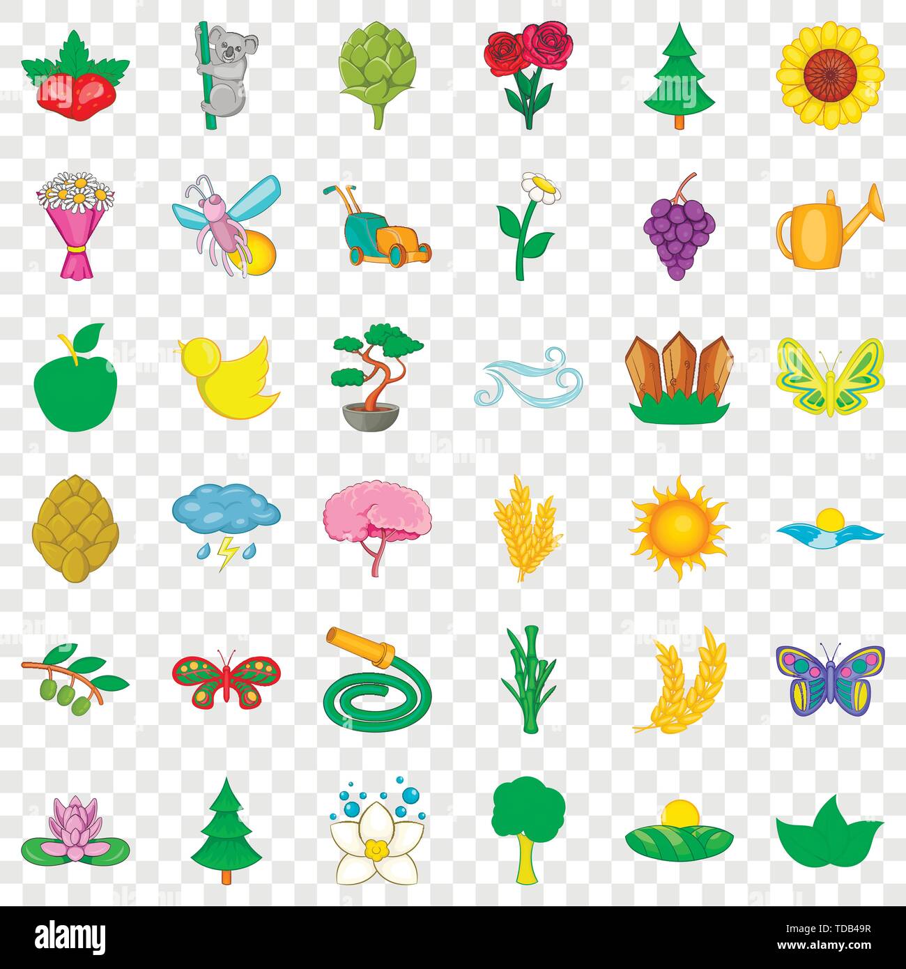 Blooming icons set, cartoon style Stock Vector Image & Art - Alamy