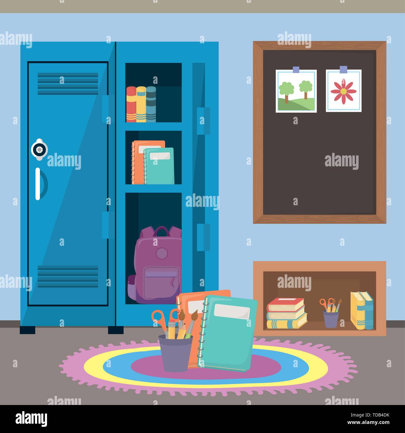 Locker design, School supply object education study lesson and class ...