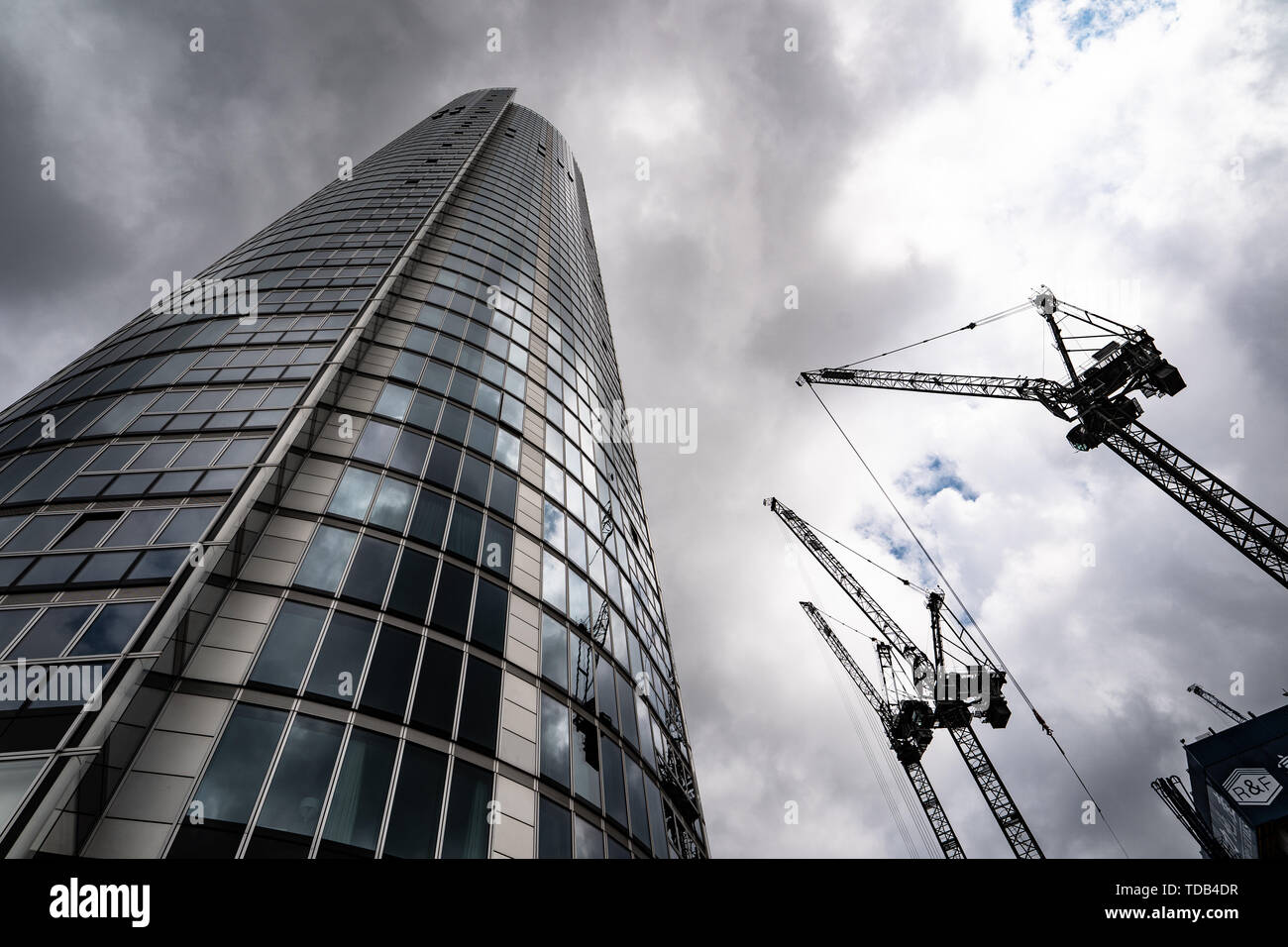 The Tower, One St George Wharf by Broadway Malyan (2012). From an Open City architecture tour of the Nine Elms area of London. Photo date: Tuesday, Ju Stock Photo