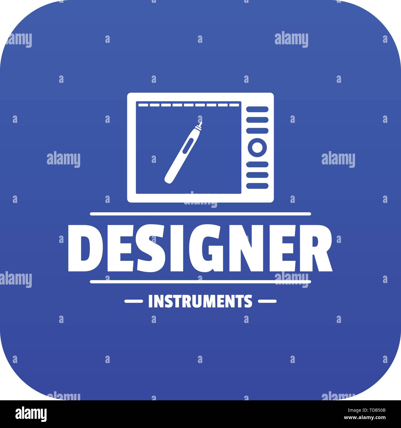 Designer shop icon blue vector Stock Vector