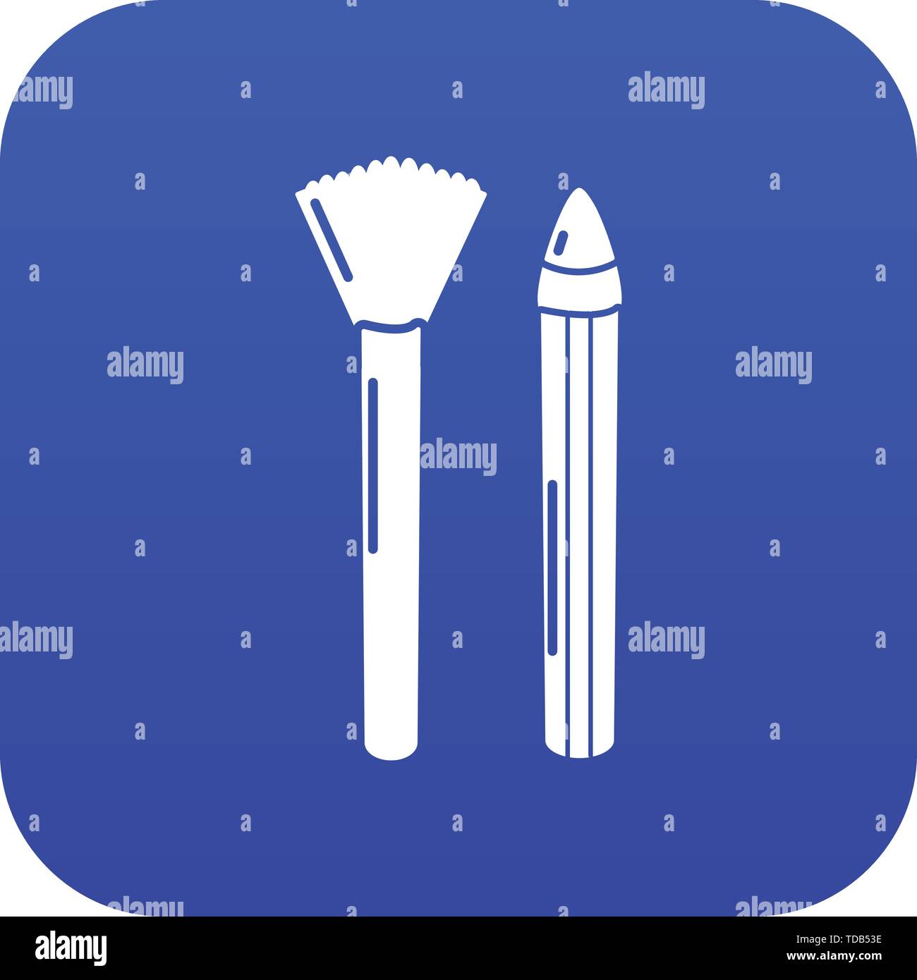 Brush pencil icon blue vector Stock Vector Image & Art Alamy