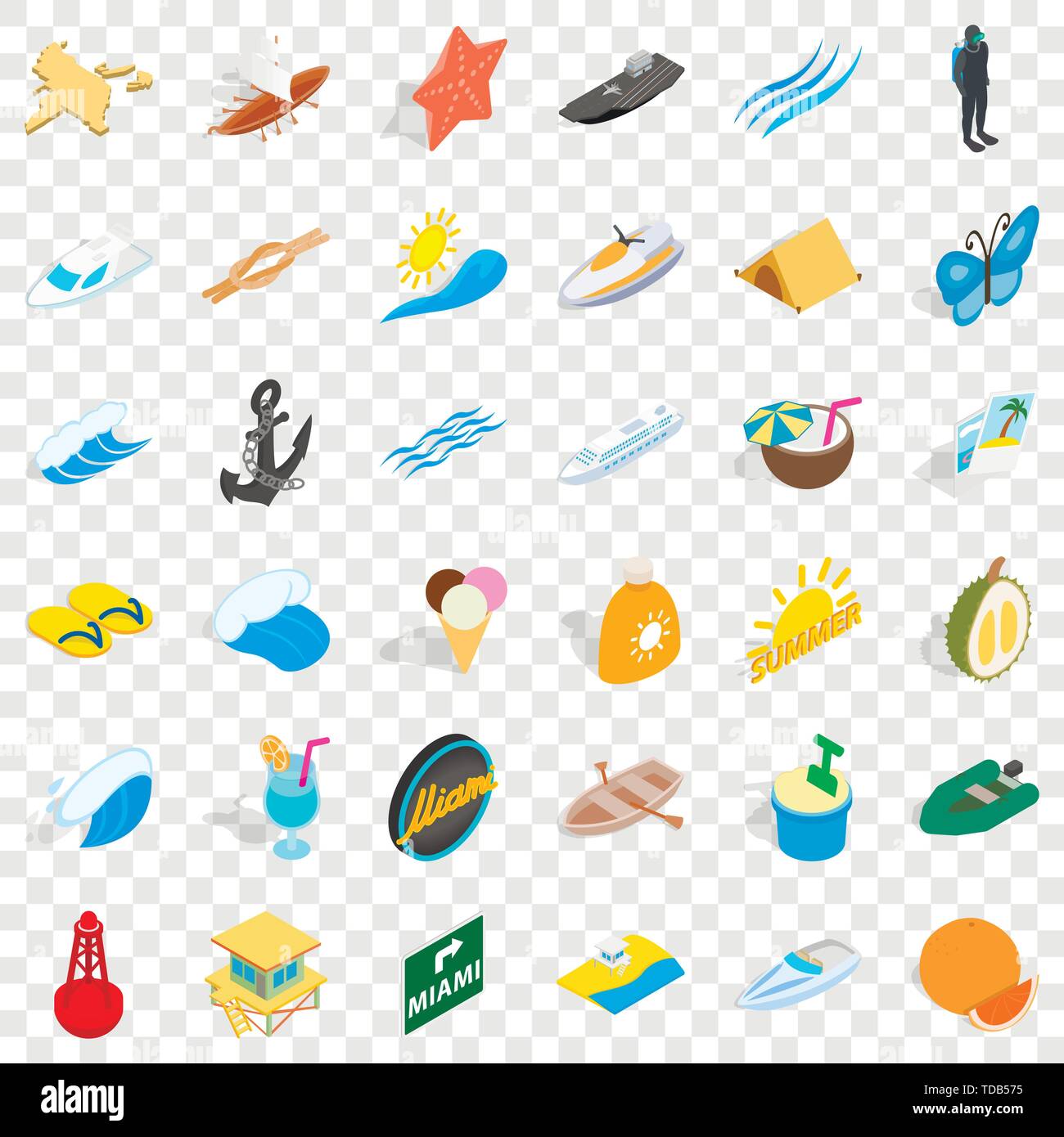 Paddle icons set, isometric style Stock Vector