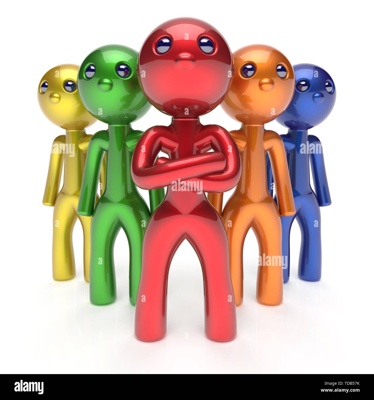 Teamwork characters leader partnership men crowd businessman leadership ...