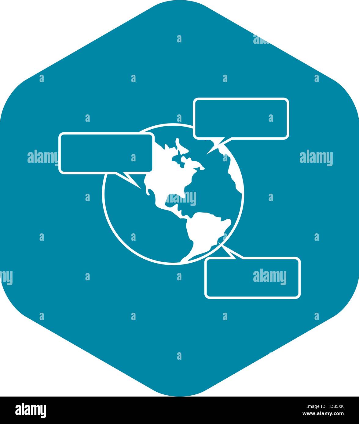 Globe and empty speech bubbles icon Stock Vector