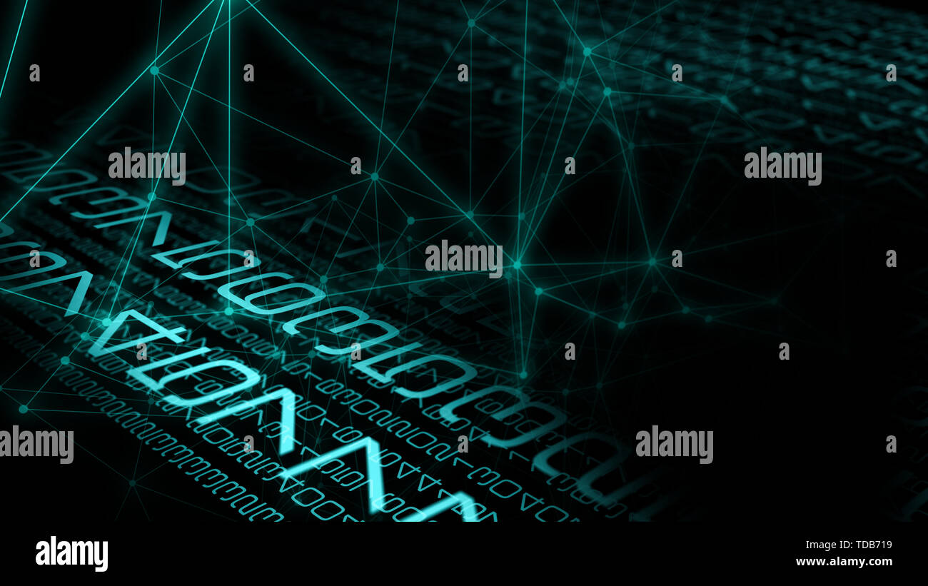 Ai machine learning algorithm, computer numbers Stock Photo