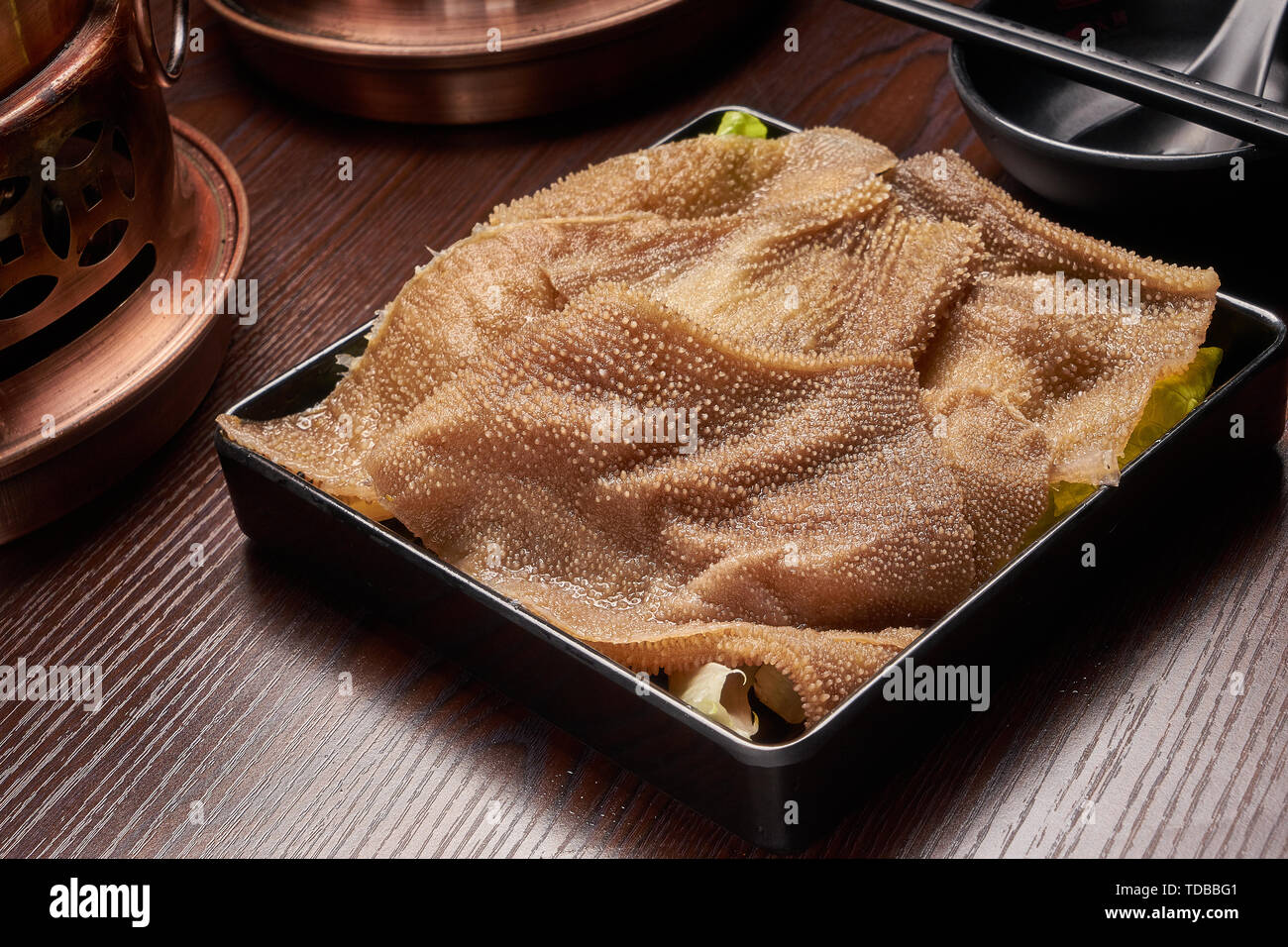 Hot pot side dish hairy belly slices Stock Photo Alamy