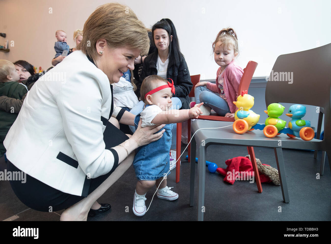 First Minister Nicola Sturgeon Meets Twelve month old Jayden Kane In 