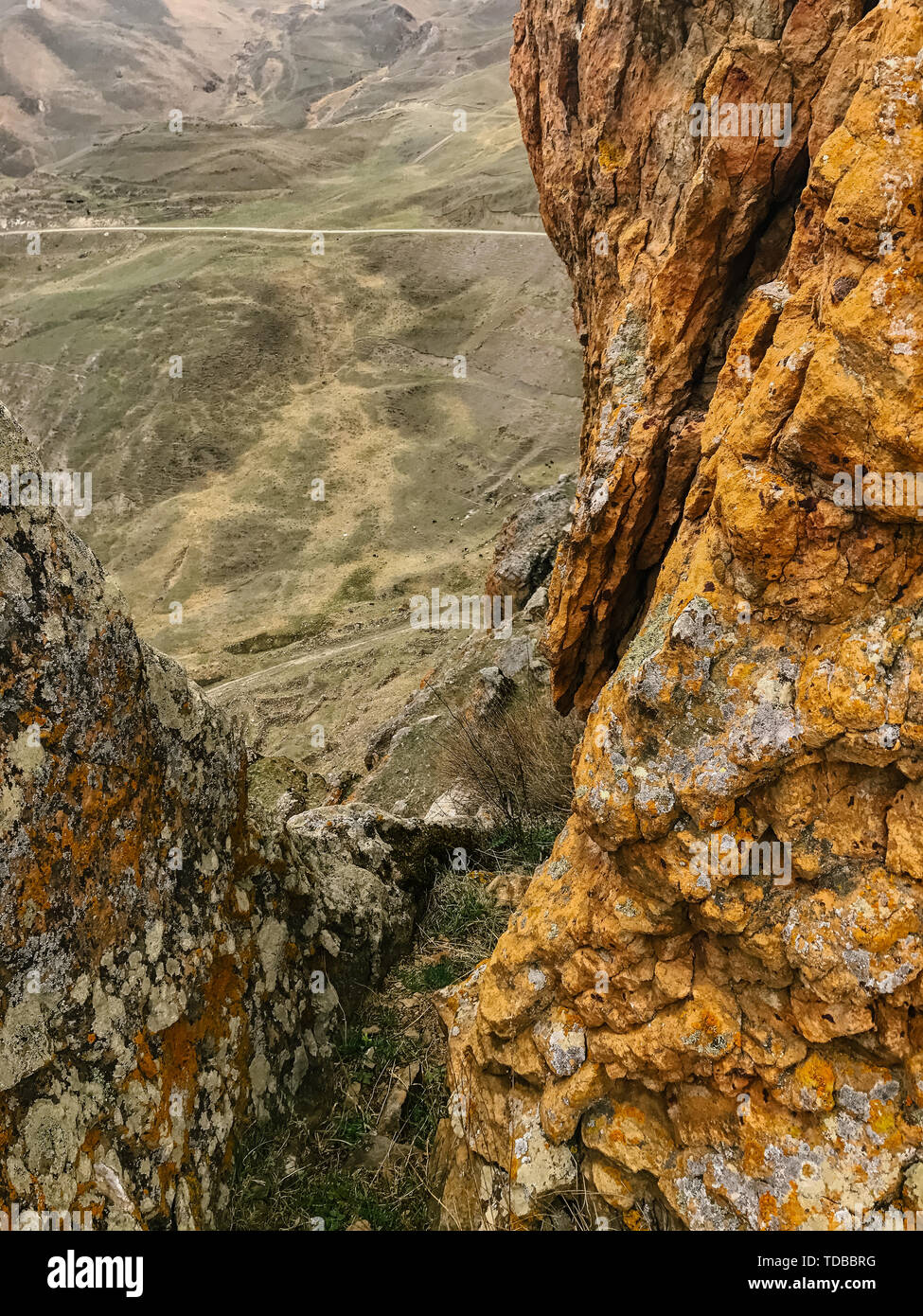 hills and stone mountains in the daytime view from above Stock Photo