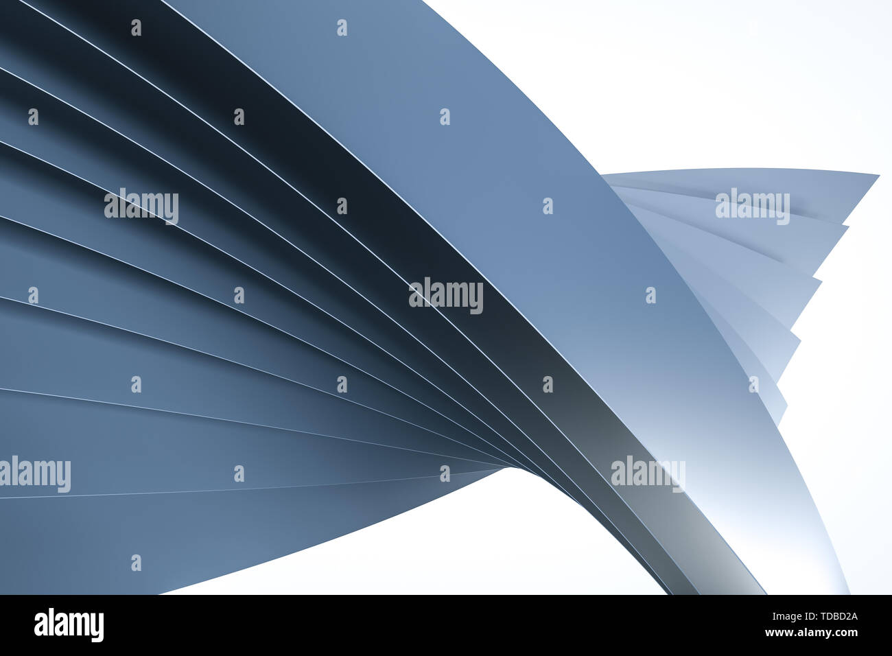 Three-dimensional rendering, curved surface with texture background ...