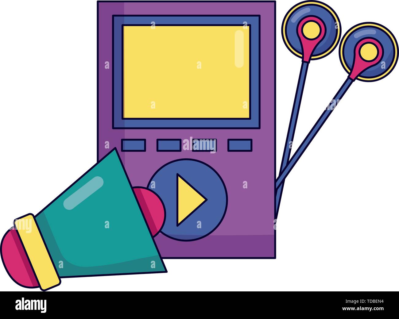 mp3 megaphone music colorful background Stock Vector Image & Art - Alamy