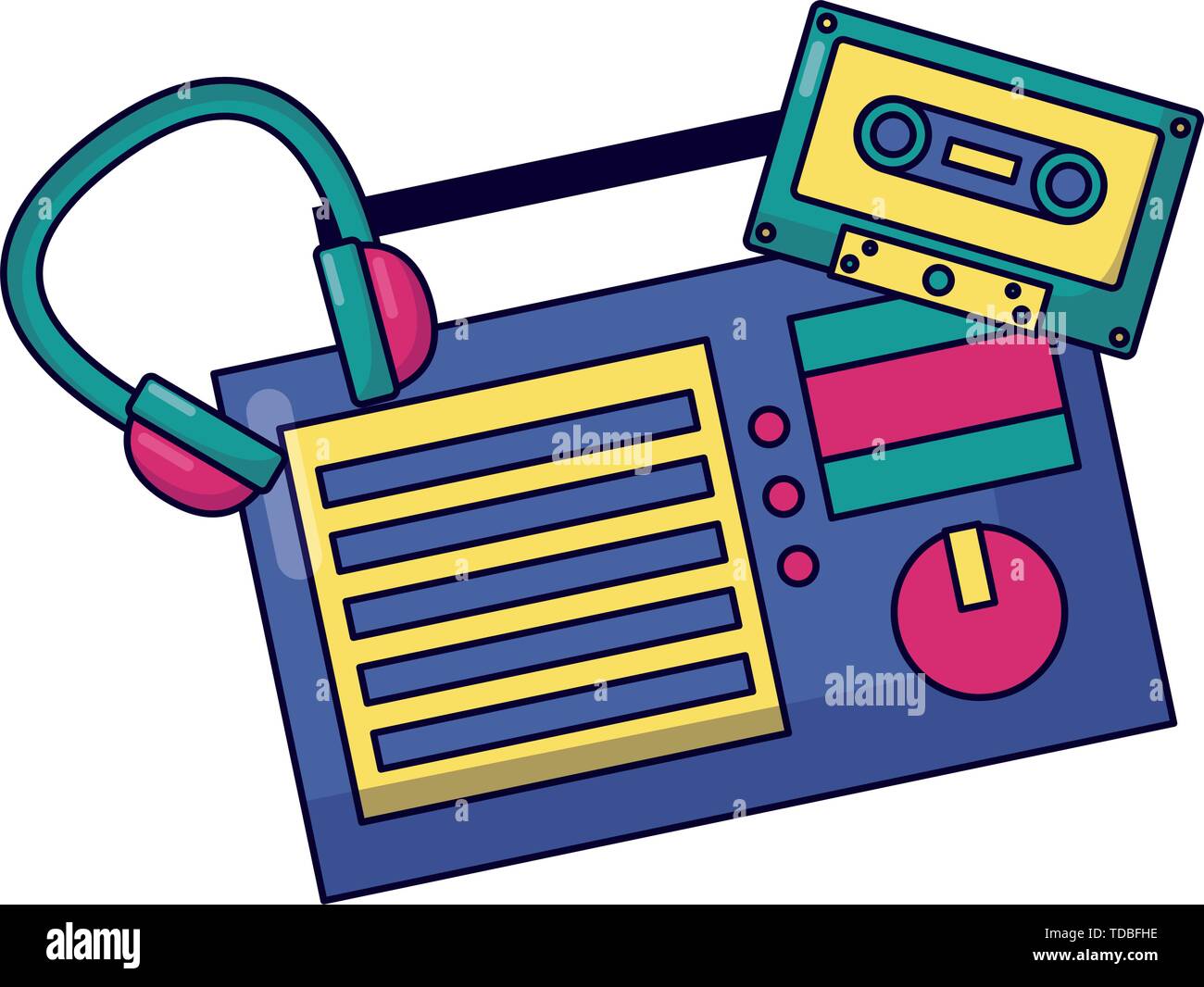 radio stereo cassette headphones music festival background Stock Vector Image & Art Alamy