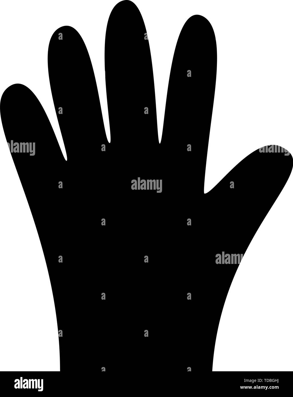 Black and white disposable glove silhouette Stock Vector