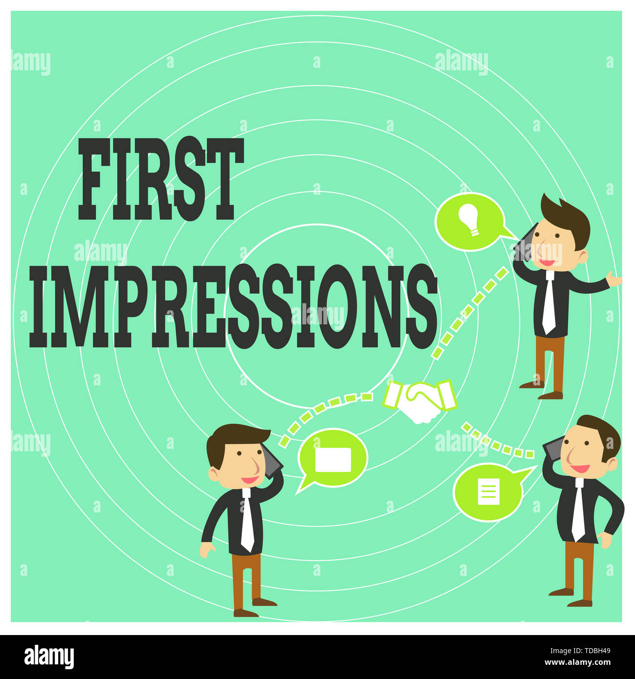 Conceptual Hand Writing Showing First Impressions Concept Meaning What A Demonstrating Thinks Of You When They First Meet You Businessmen Coworker Co Stock Photo Alamy