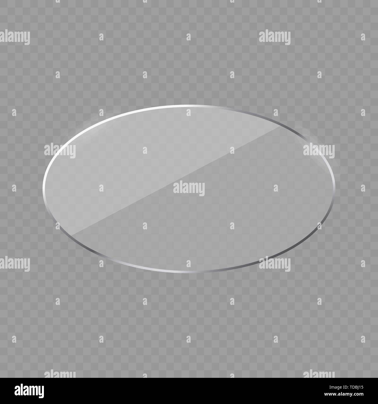 Glare glass frame on transparent background . Template for your design