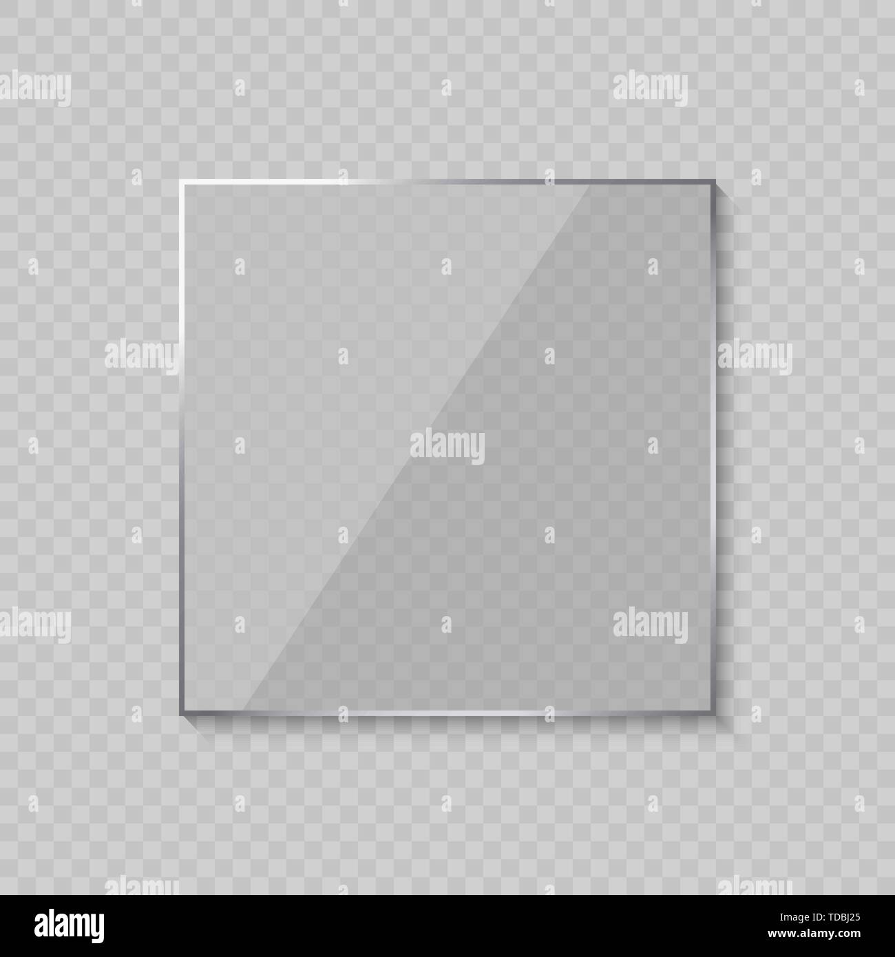Glare glass frame on transparent background . Template for your design
