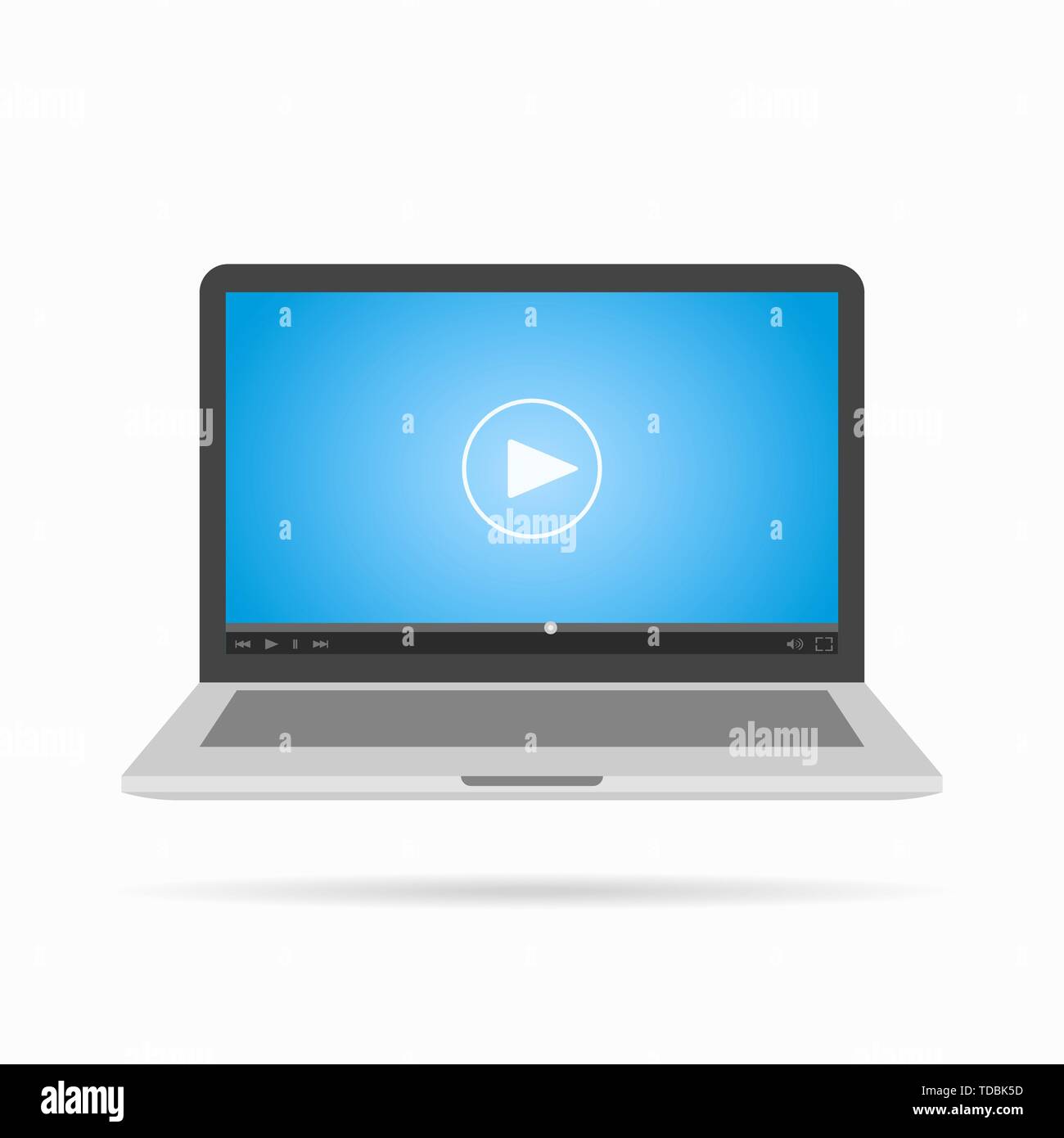 Player in laptop icon with shadow. Vector Stock Vector Image & Art - Alamy