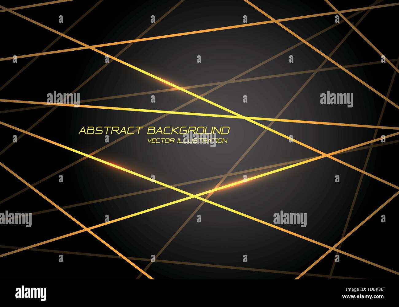 Abstract yellow line light laser cross overlap on dark grey design modern technology futuristic background vector illustration. Stock Vector