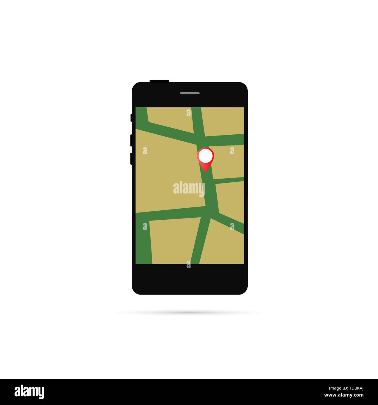 Gps map with pointers on your smartphone. Vector Stock Vector Image ...