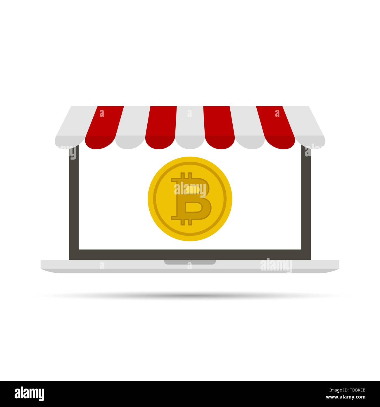 Bitcoin pay concept in different devices. Vector Stock Vector