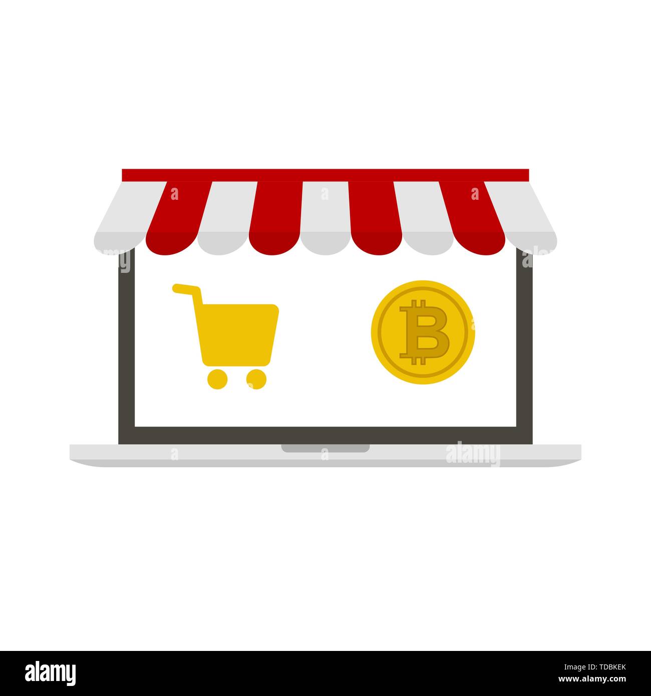 Bitcoin pay concept in different devices. Vector Stock Vector
