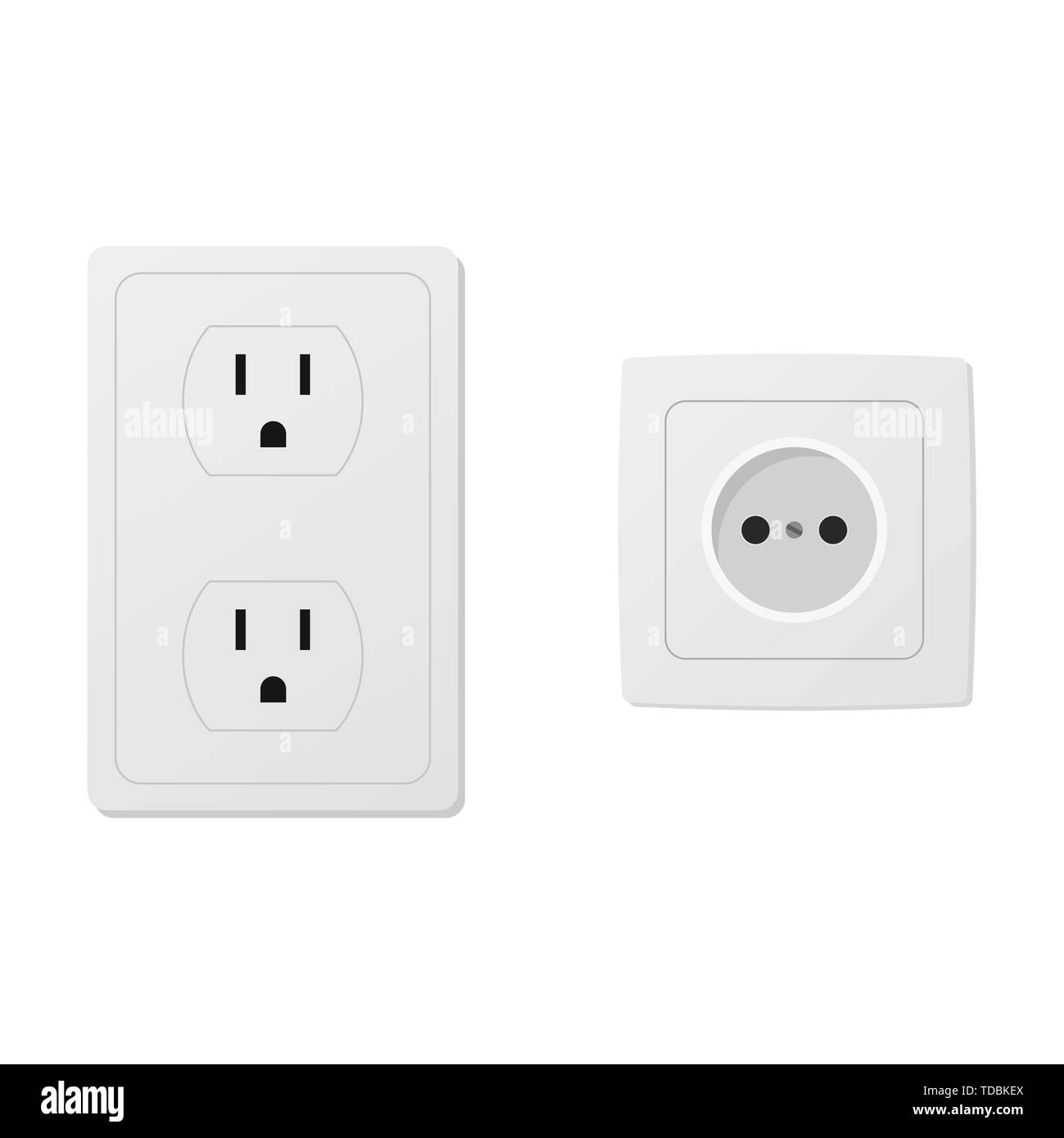 Power socket isolated on white background. Vector Stock Vector Image & Art Alamy