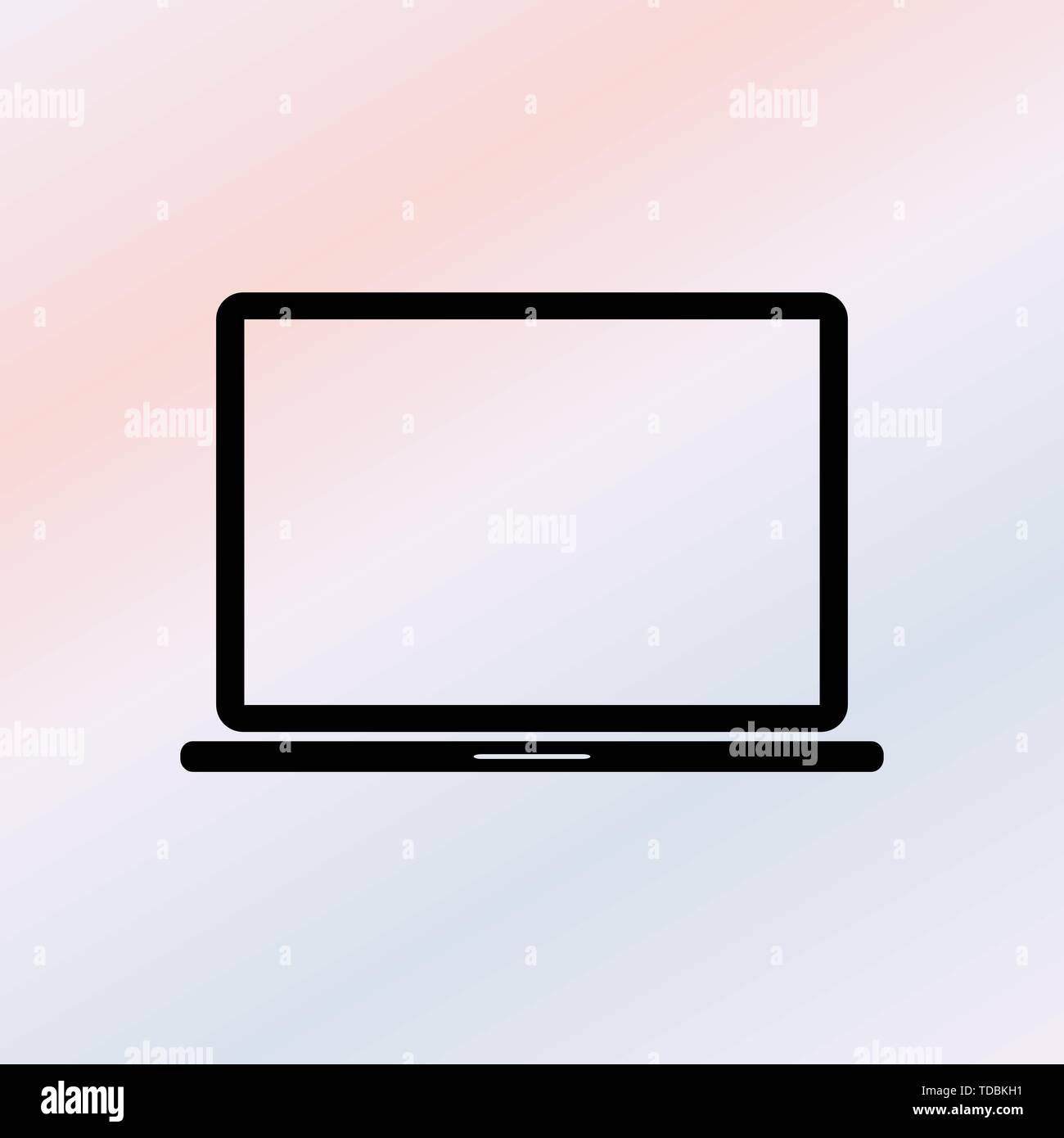 Laptop icon isolated on gradient background. Vector Stock Vector