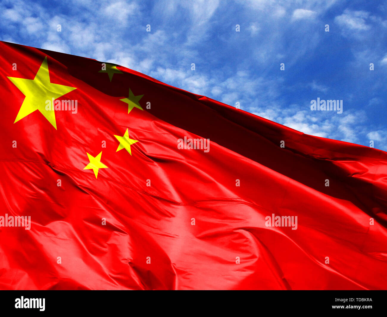 Flying flag china china waving hi-res stock photography and images - Alamy