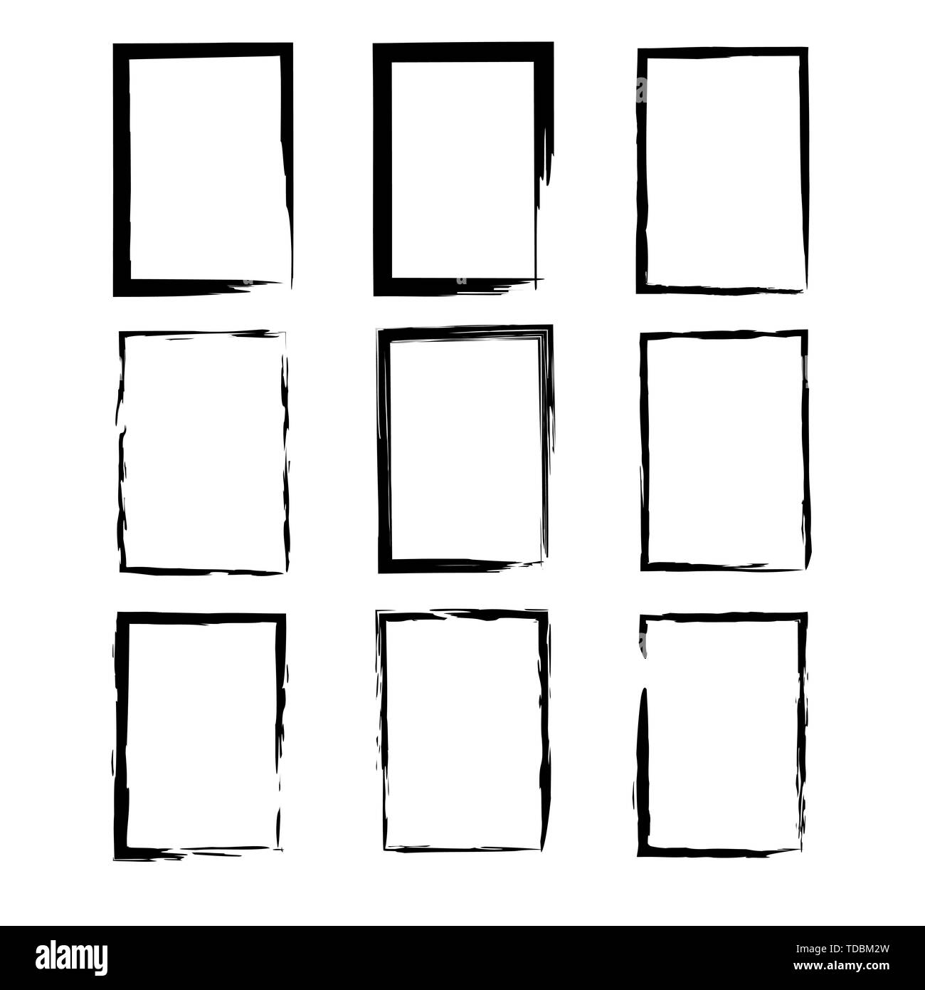 Grunge frame set isolated on white back Stock Vector Image & Art - Alamy