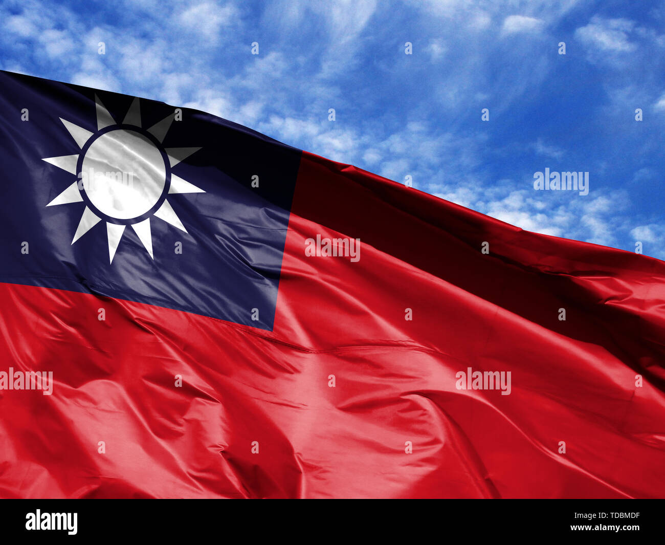 Waving fabric flag taiwan hi-res stock photography and images - Alamy