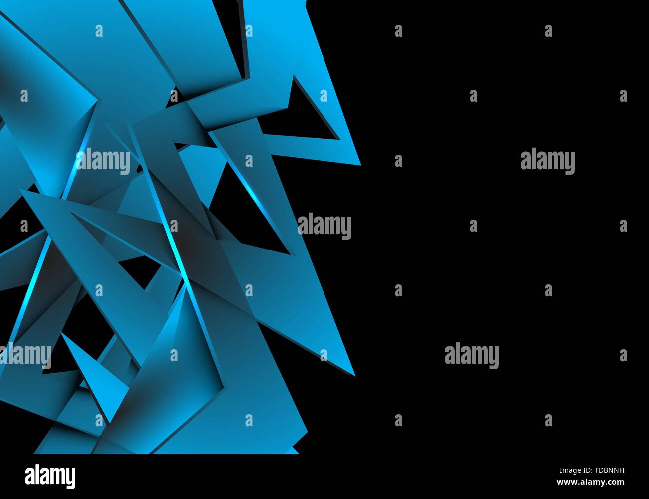 Abstract blue polygon overlap on black design modern futuristic background vector illustration. Stock Vector
