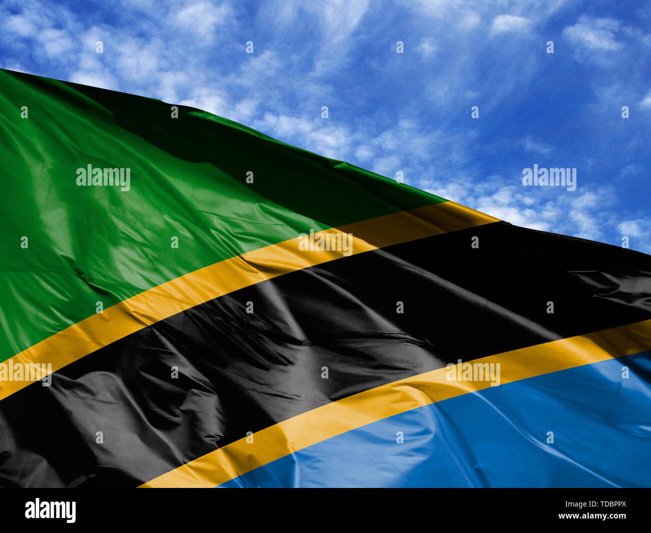 National flag of tanzania waving hi-res stock photography and images ...