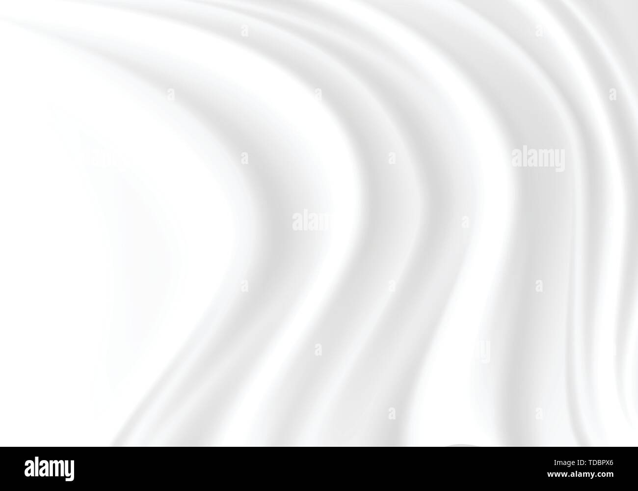 White fabric satin wave background texture vector illustration. Stock Vector