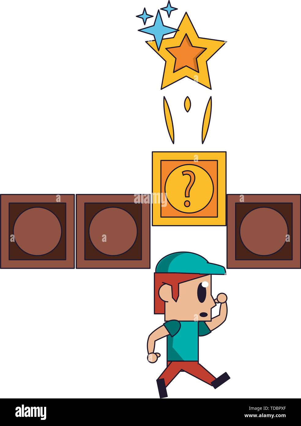 Videogame characters and elements cartoons Stock Vector