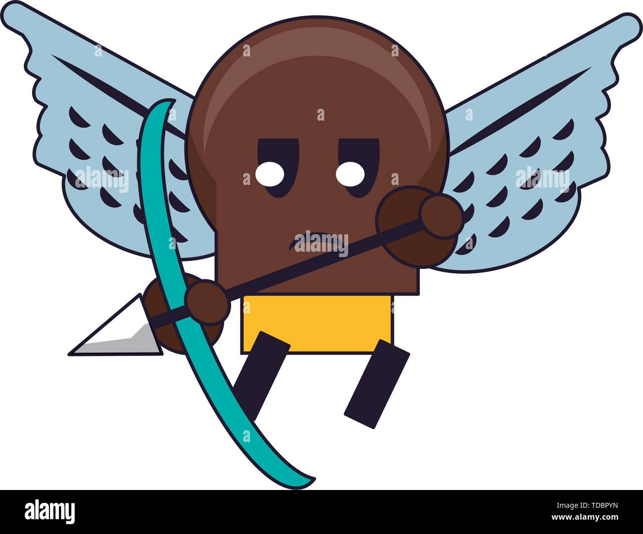 Videogame enemy character with wings and arch cartoon Stock Vector Image &  Art - Alamy